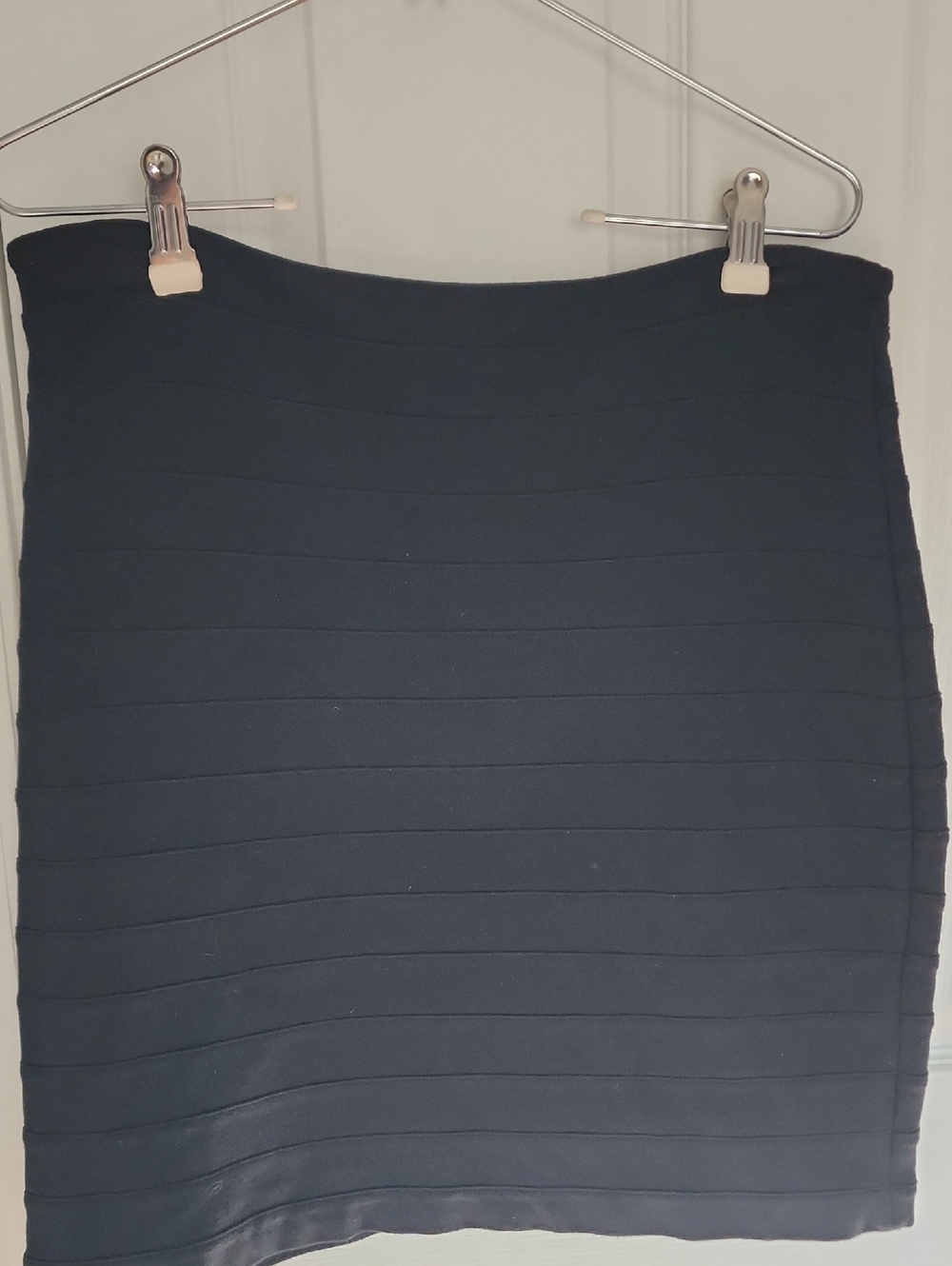 Express Black Horizontal Bandage Pencil Skirt